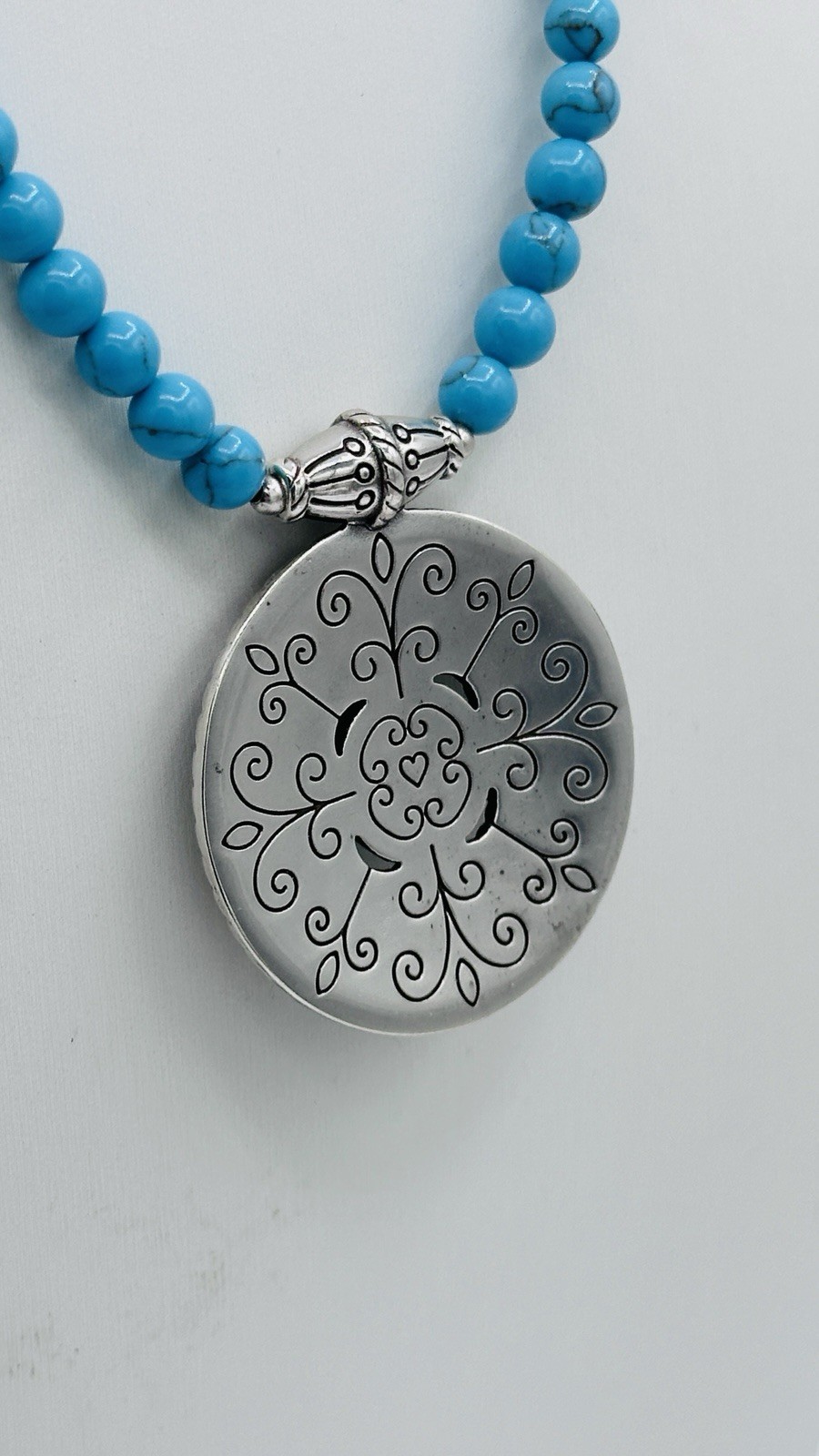 Brighton Loretto Mesa Turquoise Bead Medallion Necklace Colorful Pendant