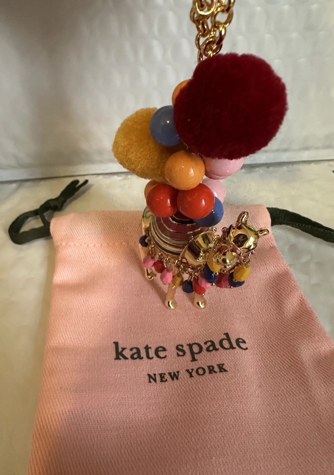 kate spade new york Spice Thing Camel Long Pendant Necklace w/ KS Dust Bag New