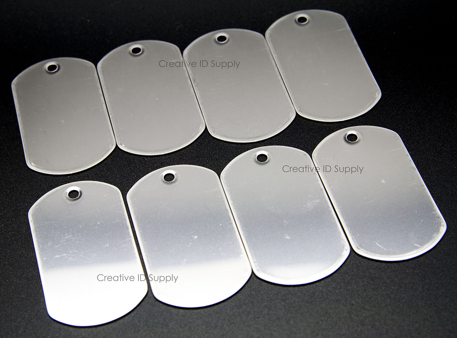 10pc STAINLESS STEEL DOG TAGS, 24″ S/S BALL CHAIN NECKLACES, SILENCER REPAIR KIT