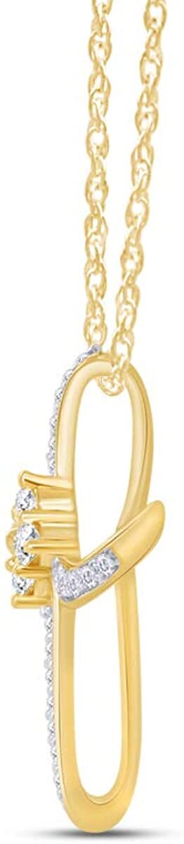Loop Infinity Cross Pendant Necklace Simulated Diamond Sterling Silver 925