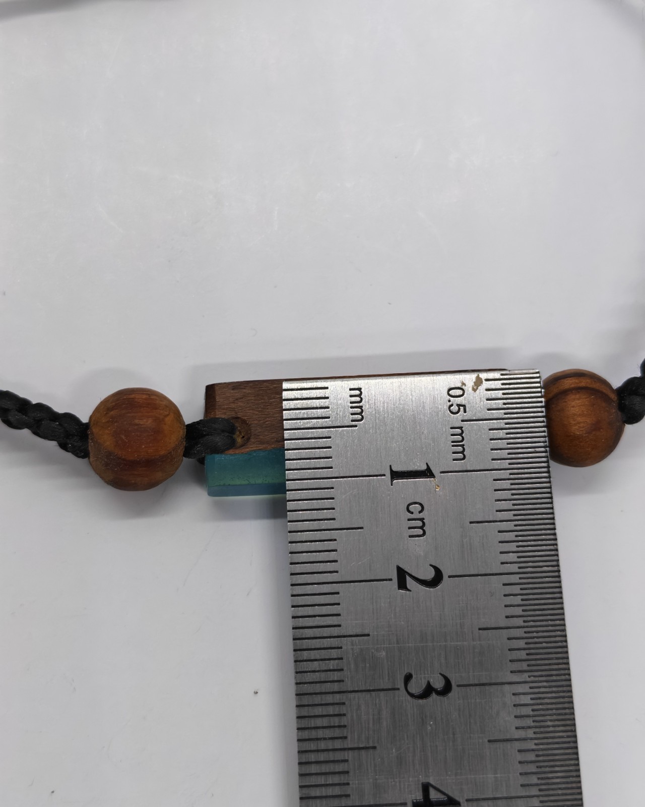 Handmade Wood & Transparent Resin Bracelet – Wooden Beads – Adjustable Strap