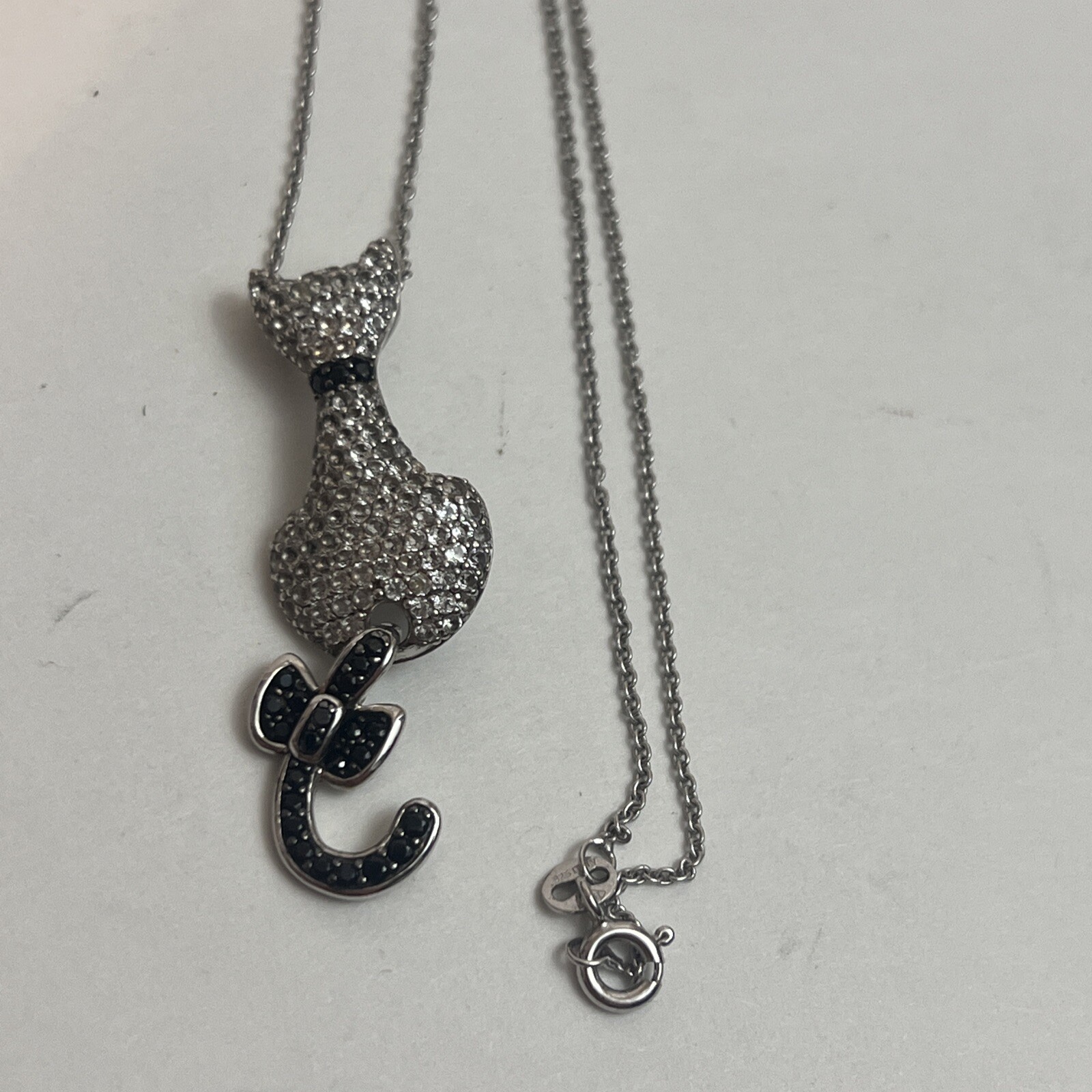 CAT .925 SILVER ATR Marking AMULET NECKLACE Pendant CHARM BSI Italy Necklace