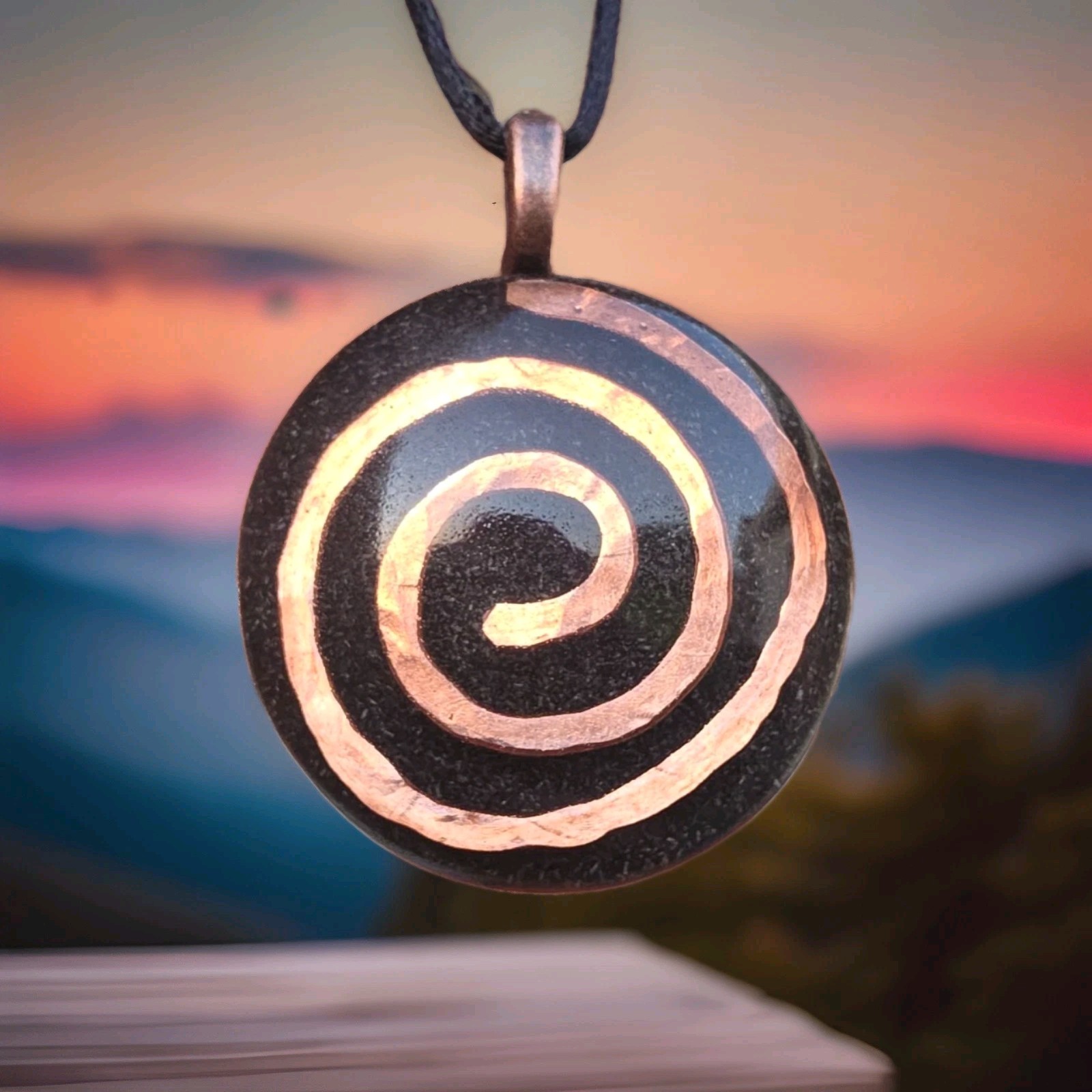 Orgonite Orgone Copper Spiral Crystal Positive Energy Pendant Necklace Manifest