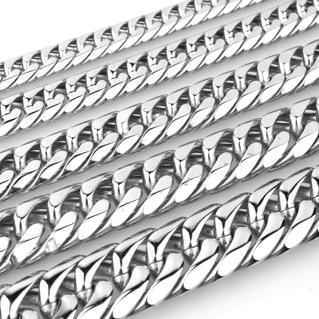 9/11/13/16/19/21mm Heavy Polished Stainless Steel Chain Cuban Curb Necklace Gift