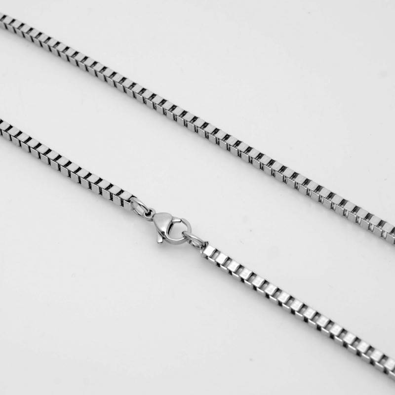1.5/2/2.5/3mm Wholesale REAL Stainless Steel Box Chain Necklace 16-36”