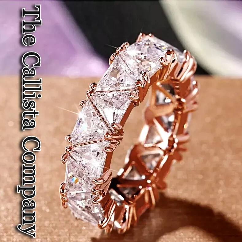 Best Seller LAB-CREATED 11.00 CTTW TRIANGLE CUT CLEAR 3A+ CZ RING SZ 5,6,7,8,9 *