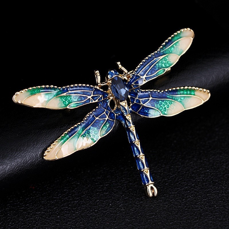 Crystal Vintage Dragonfly Brooch Insect Brooches for Women Pins Jewelry