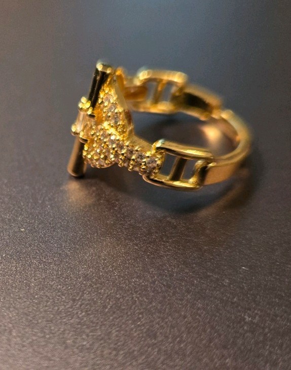 14Kt Gold Filled Pave CZs Solstice Halo Cocktail Statement Ring