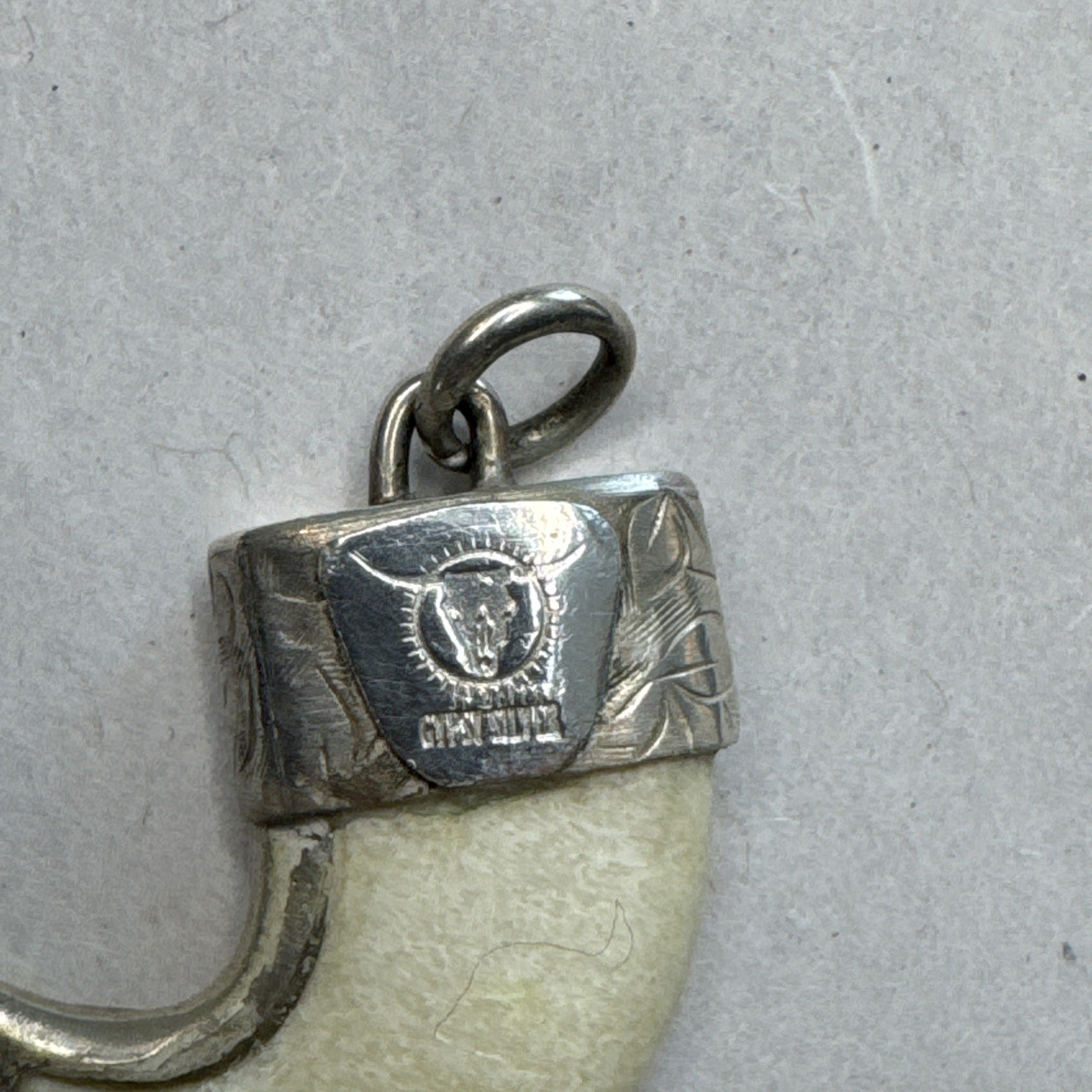 Signed “Gypsy Silver” Charm claw Pendant Engraved Back