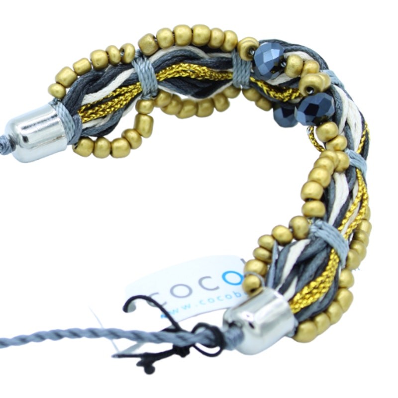 Anthropologie X Cocobelle Gold Woven Beaded Stella Slide Bracelet ~ LAST ONE