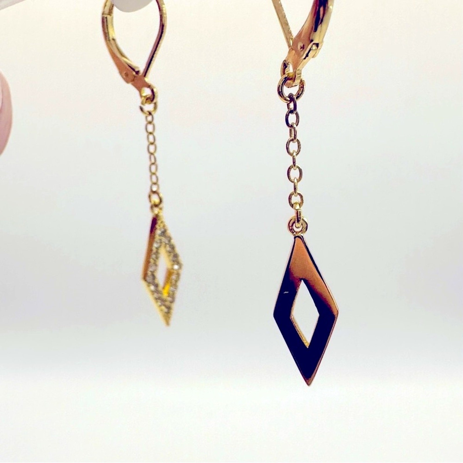 Ariella golden open pave drop earrings NWT Dangle Pierced New Gorgeous Modern