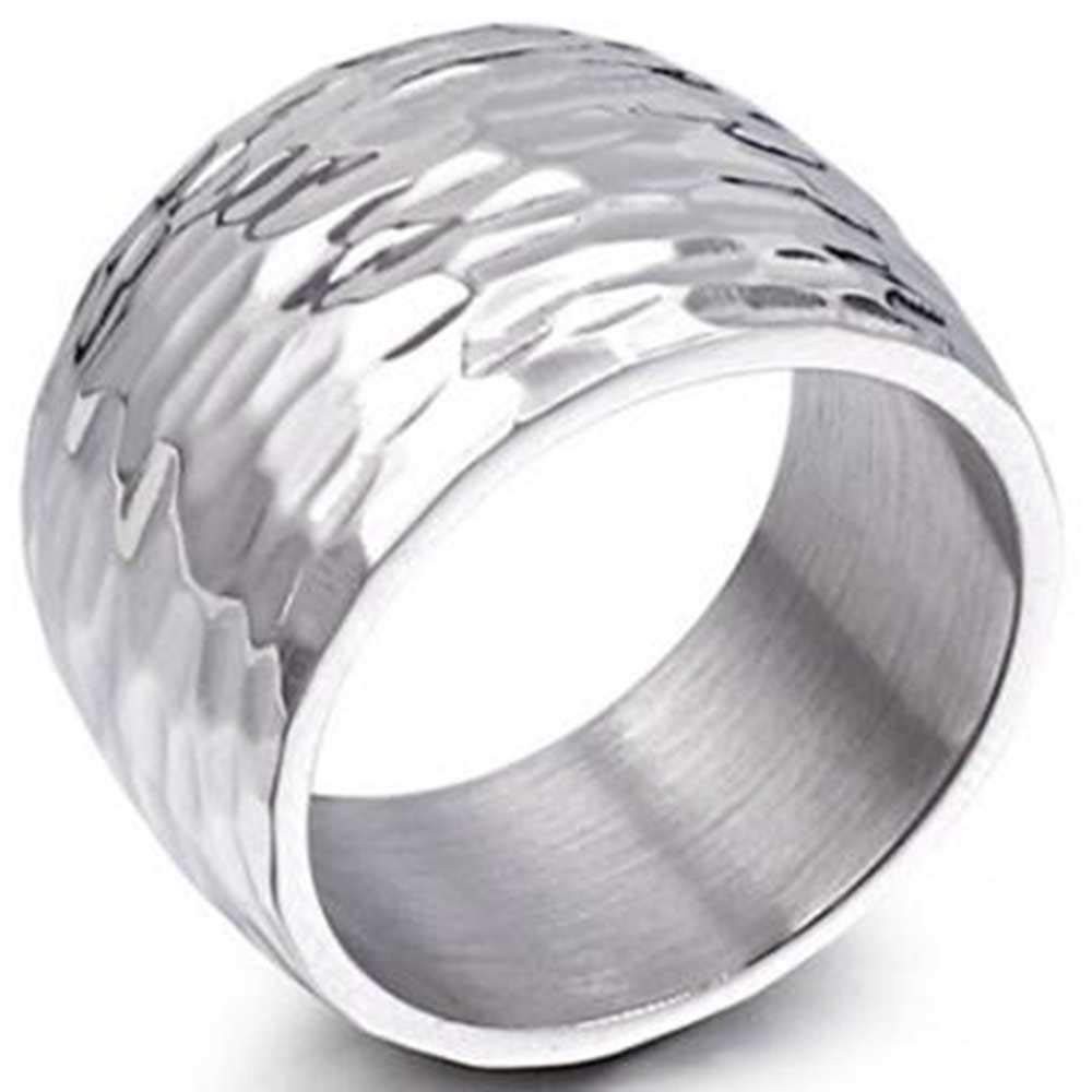 Jewelers 15MM Stainless Steel Classical Simple Plain Hammered Surface Wedding…