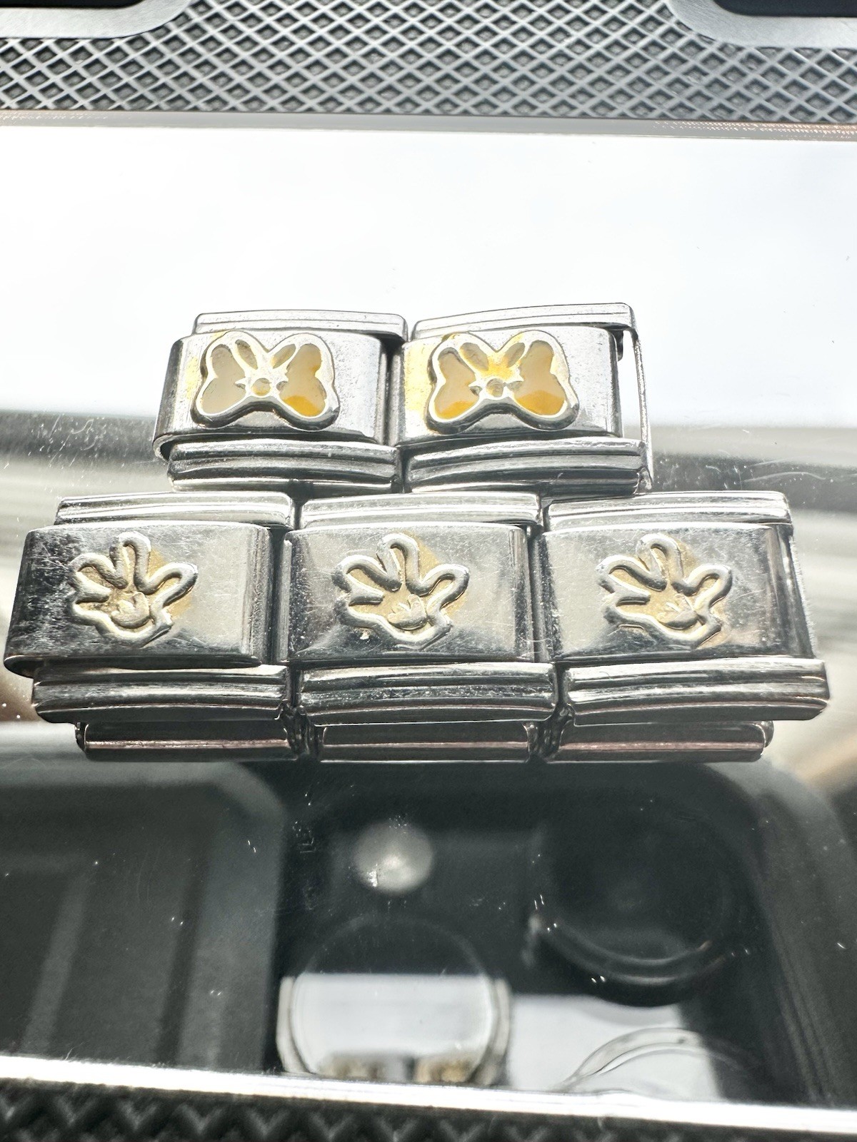 50 Pieces ITALIAN CHARMS 9 MM lot #558 Wholesale New Old Stock NOS Link Pieces