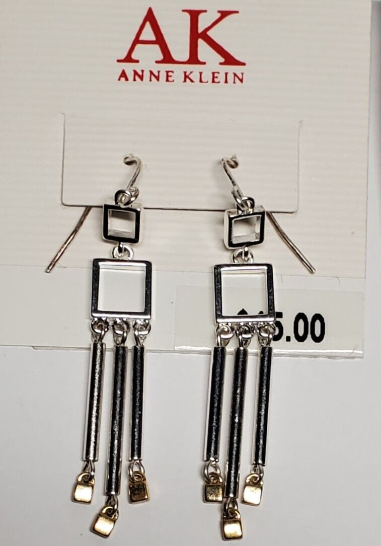 Authentic Genuine Anne Klein Designer 2 Pair Lot Pierced Dangling Earrings