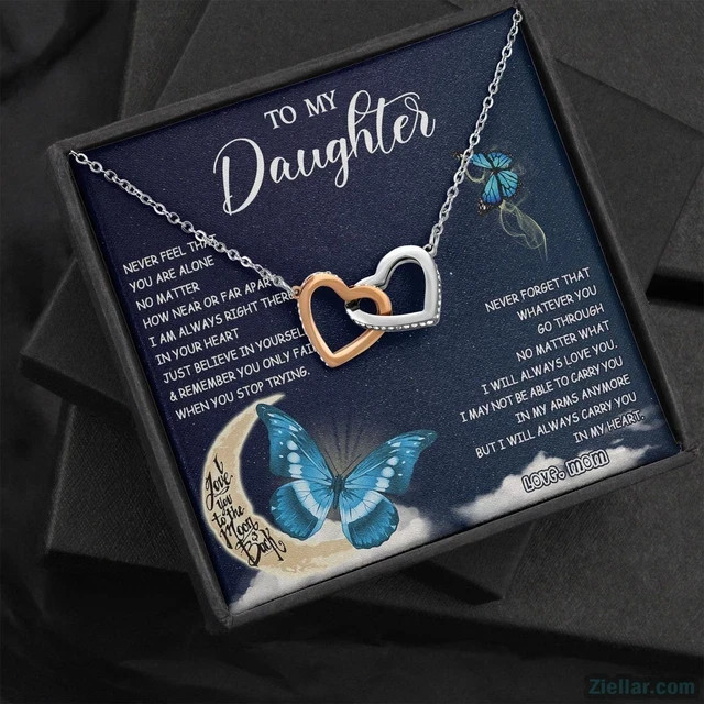 To My Daughter Necklace Gift from Mom, Birthday Graduation Jewelry Mom Love
