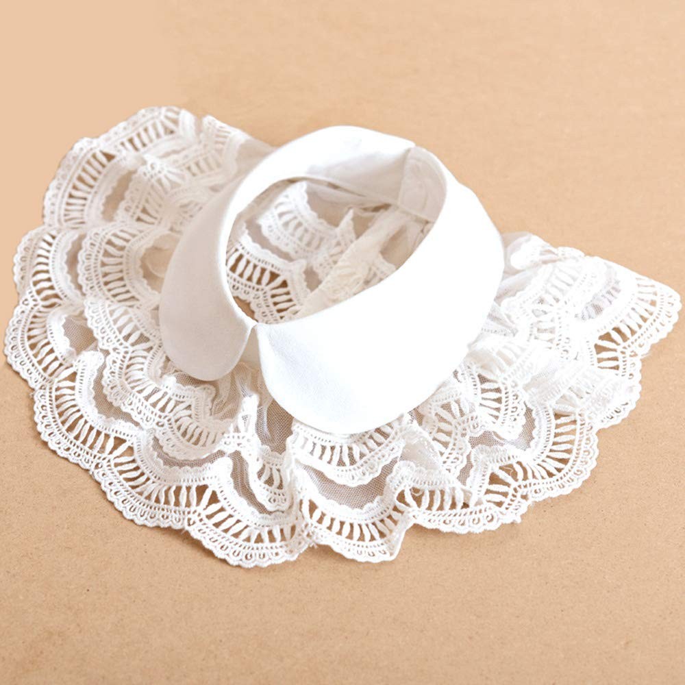 Layered Lace Detachable Half Shirt Blouse Faux Collar Neck Ruff Neck Collar F…