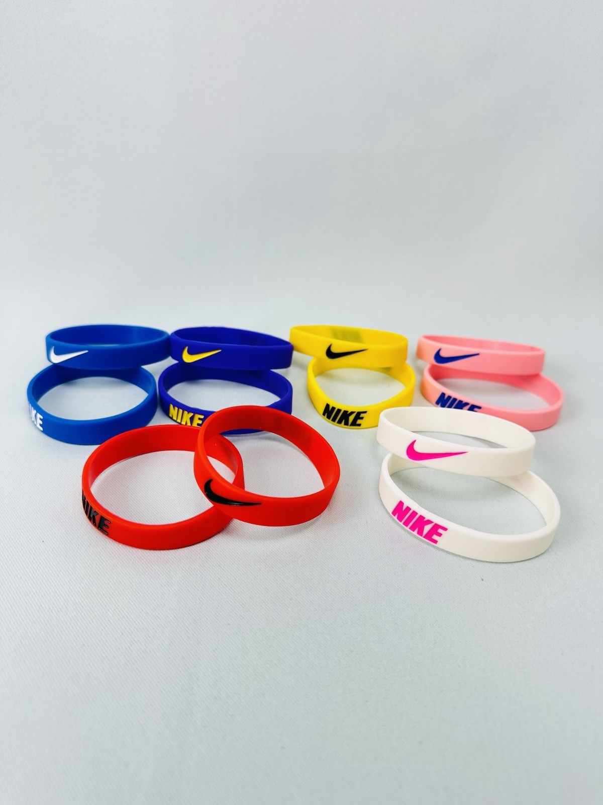 100 Pcs of Nike Silicone Wristband Bracelets Mixed Colors/pick Colors You Want