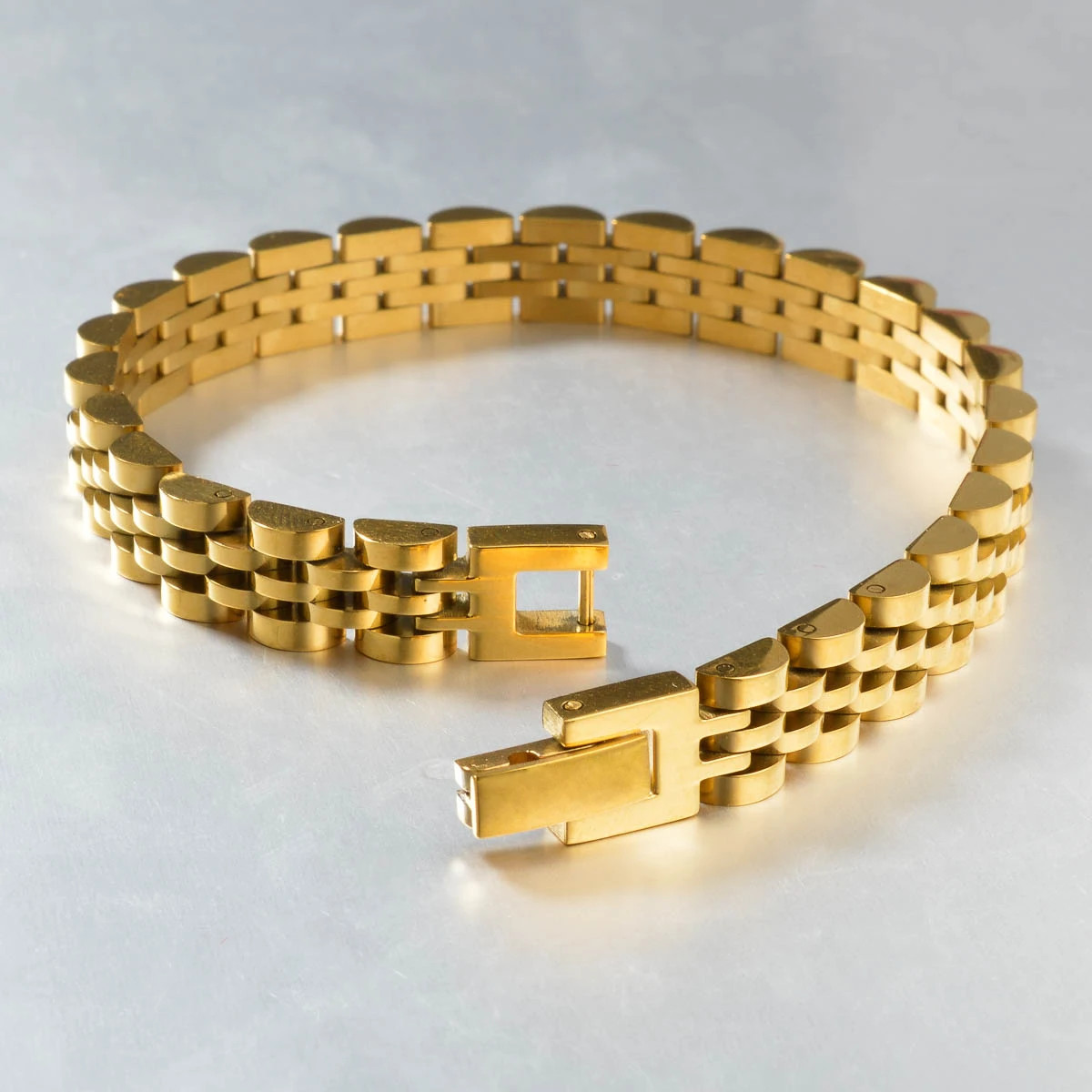 1PC Men’s and Women’s Stainless Steel Bracelet 8mm Wide Strap Design Simple
