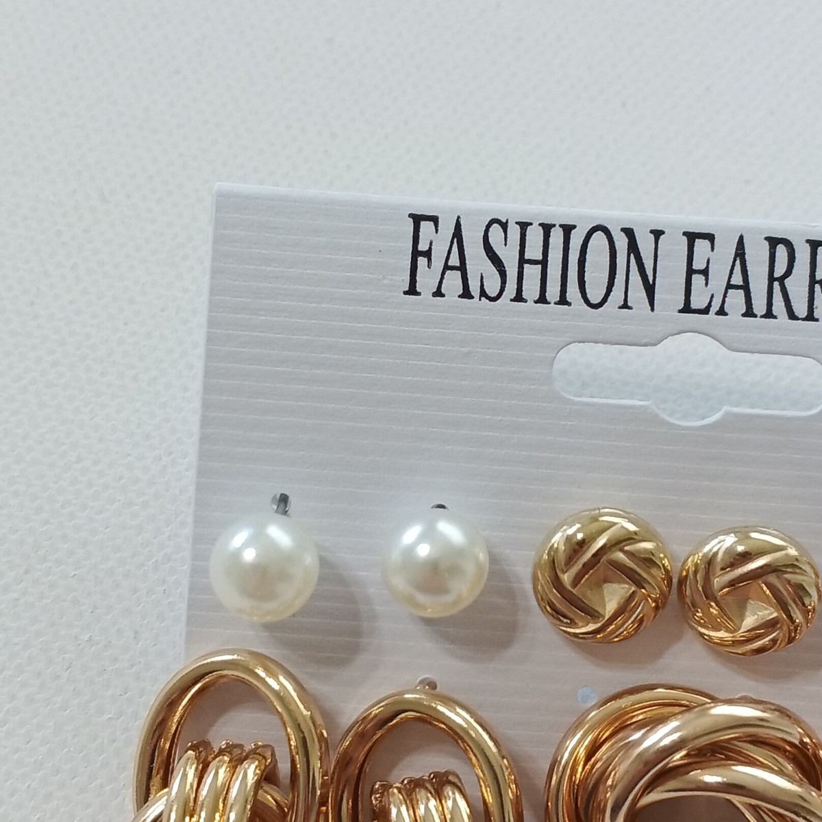 5 pairs Earrings Twisted Brass Plated One Size Stud Earrings