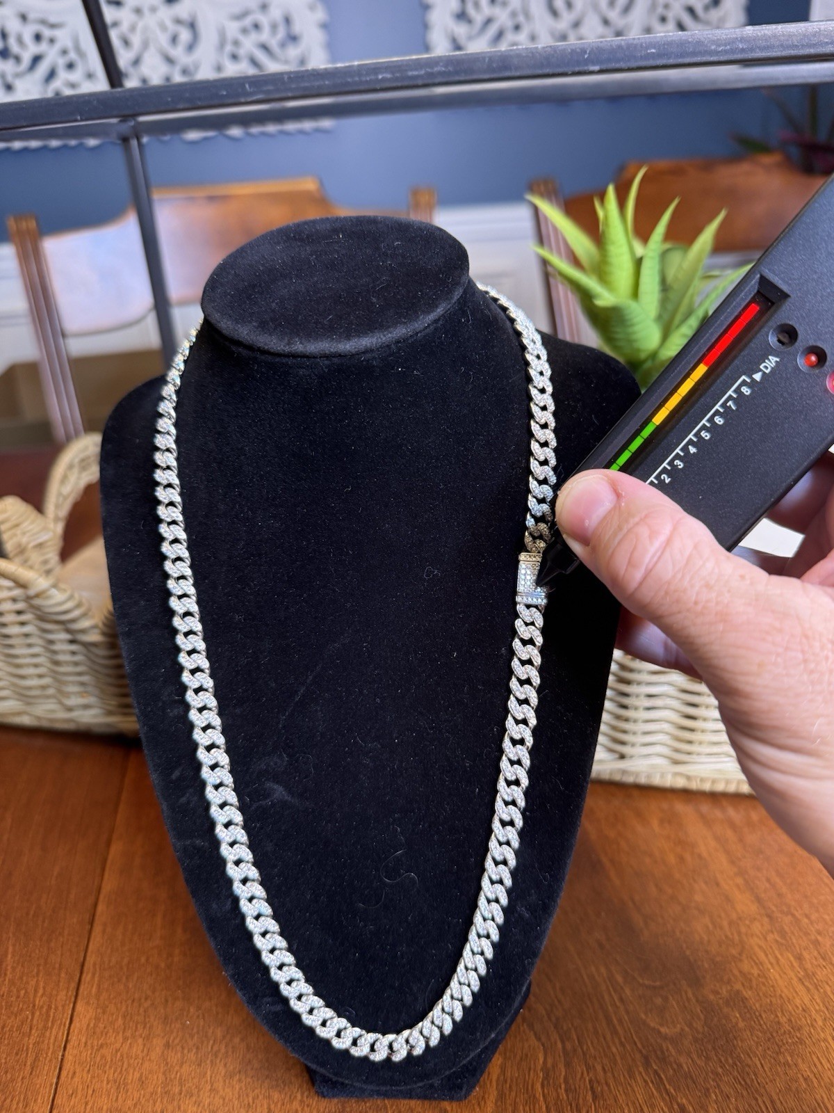 8MM 22in SOLID 925 Sterling Silver (~66g) Moissanite Miami Cuban Chain