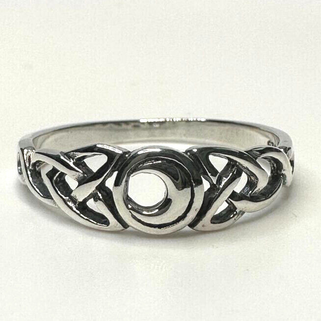 Celtic Moon Ring 925 Sterling Silver Size 5 to 10 NEW
