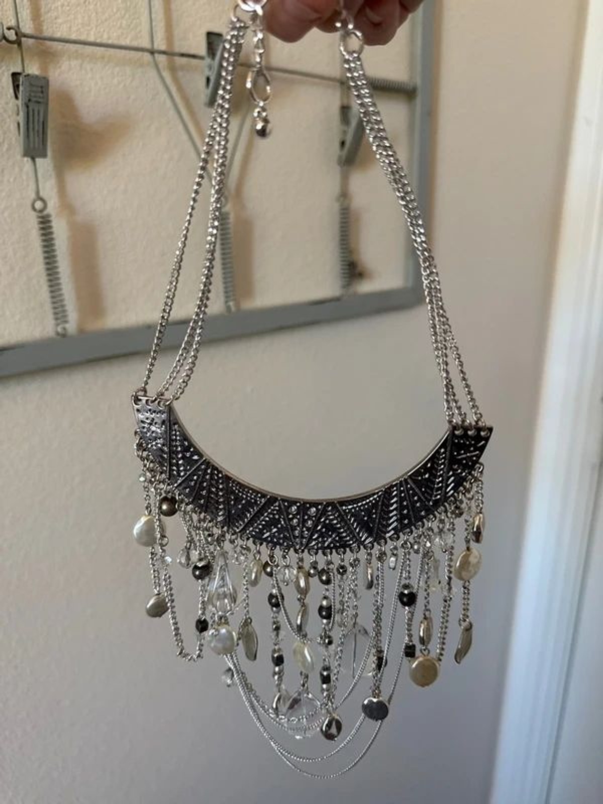 Boho tribal tier chain necklace