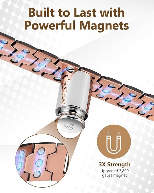 Feraco Copper Bracelet for Men 3X Strength,Magnetic Therapy Bracelet Copper Jewe