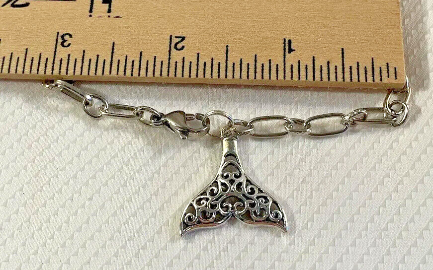 Mermaid Tail Charm Bracelet 7.5” Stainless Coastal Sea Life Fashion Jewelry NEW