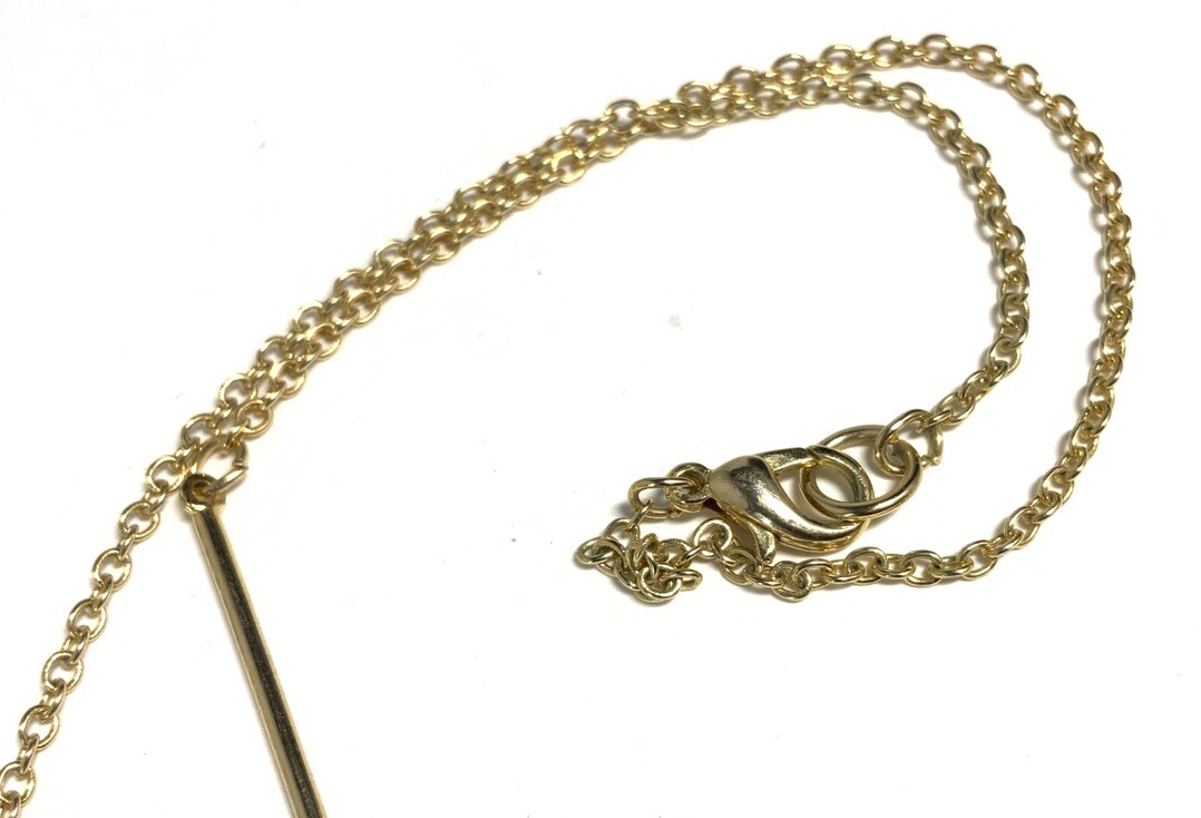 Gold Tone Circle Chain Necklace 38-inches JB116