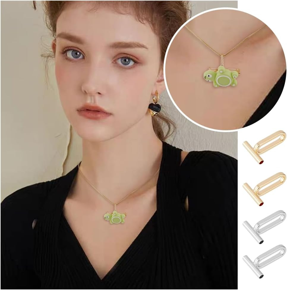 Alloy Brooch to Pendant Converter Set with Silicone Tube Hose – 4PCS