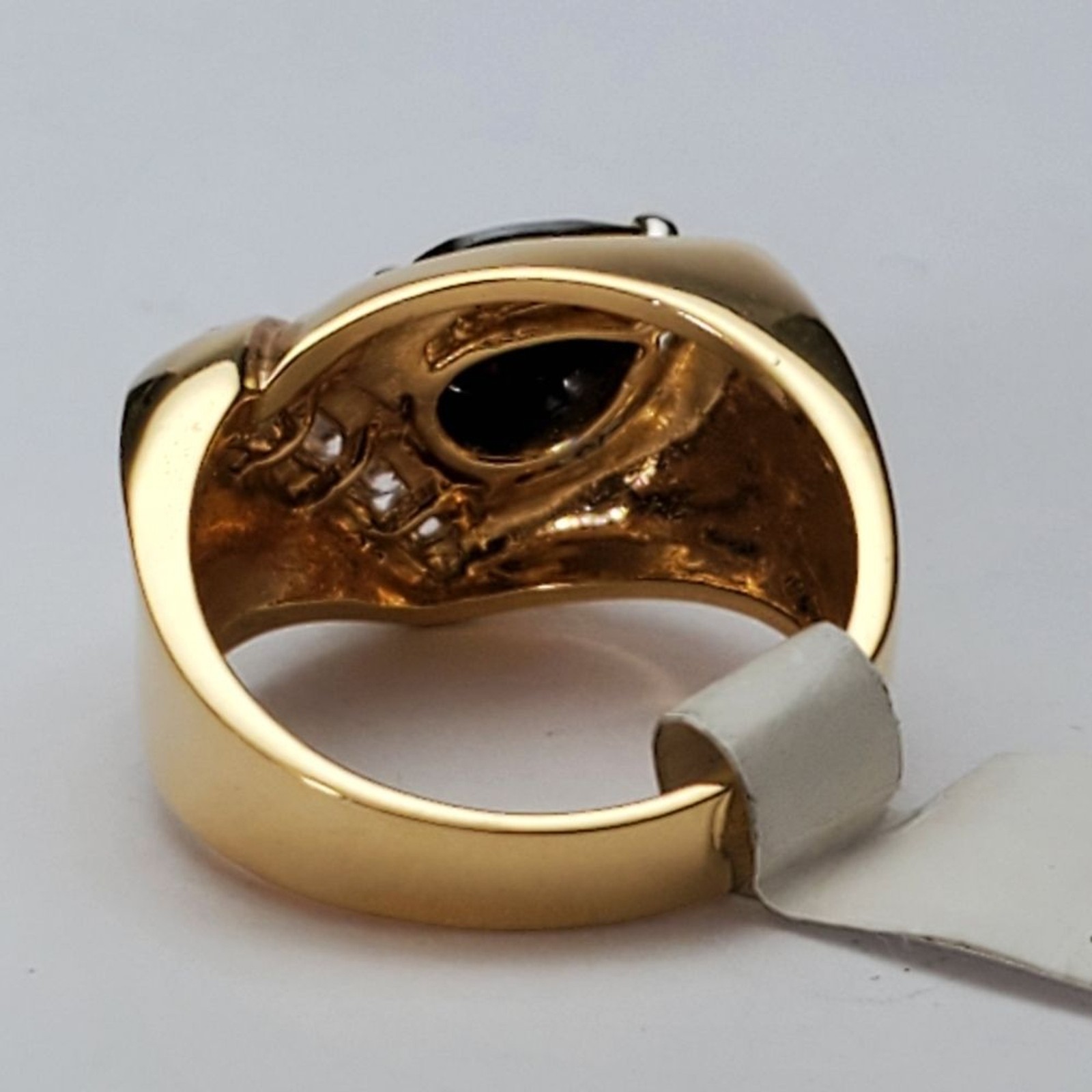 Yellow gold plated black cocktail ring sizes 12*