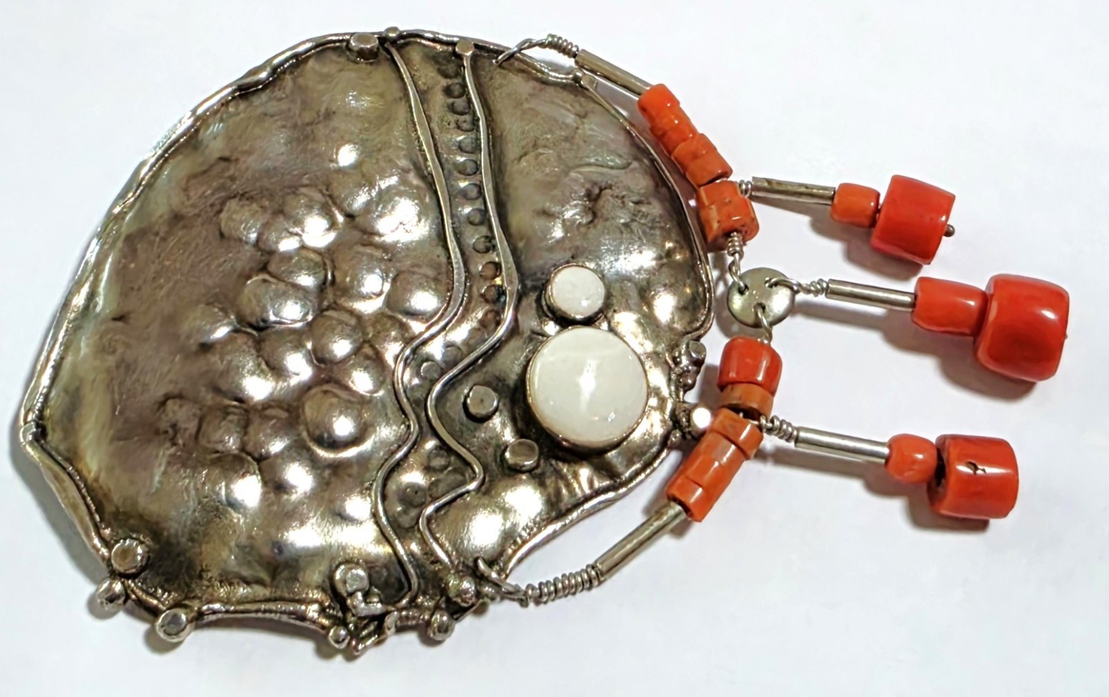 Catherine McLain OOAK Sterling Silver Modernist Brutalist Dangler Brooch