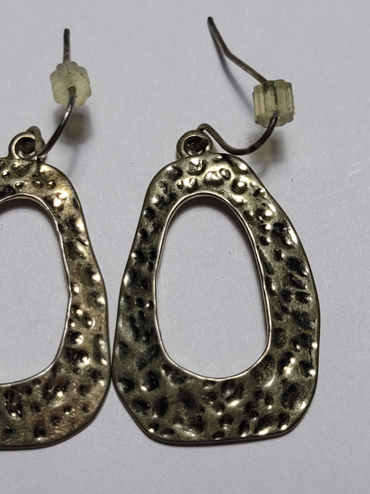 Bold Goldtone Hammered Texture Open Teardrop Hoop Earrings Hook Women’s Jewelry