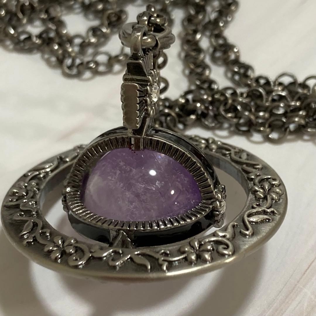 Vivienne Westwood Necklace Ornamental Small Orb Amethyst w/drawstring [EJ083