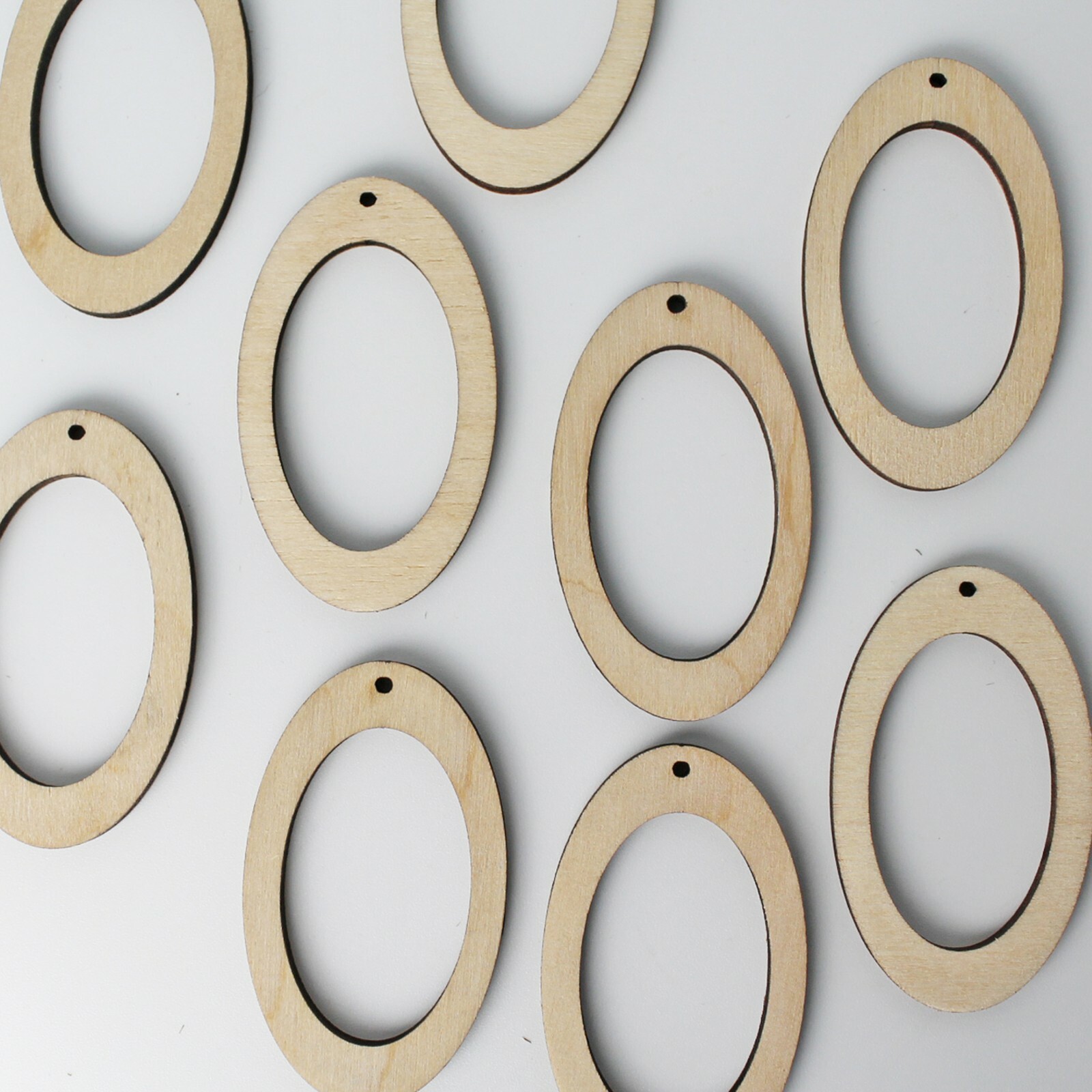 ALL SIZE (12pc to 100pc) Unfinished Wood Cutout Oval Round Frame Earrings Blanks