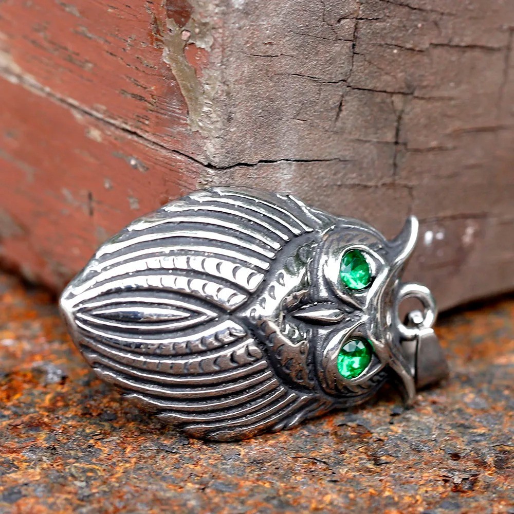 Viking Owl Necklace Stainless Steel Necklace