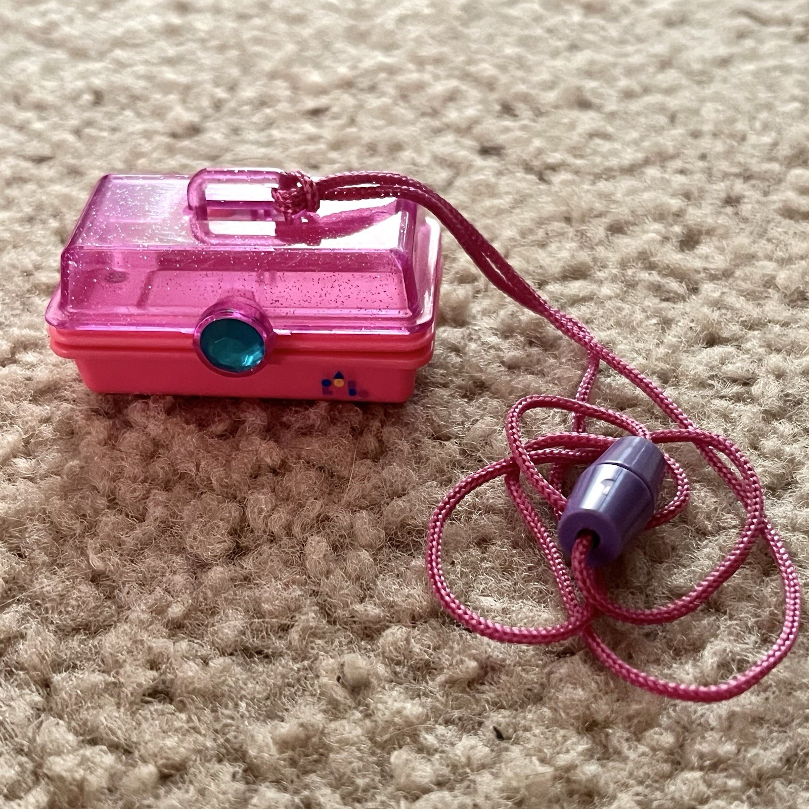 Caboodles Miniature Makeup Case Necklace Pink Glitter