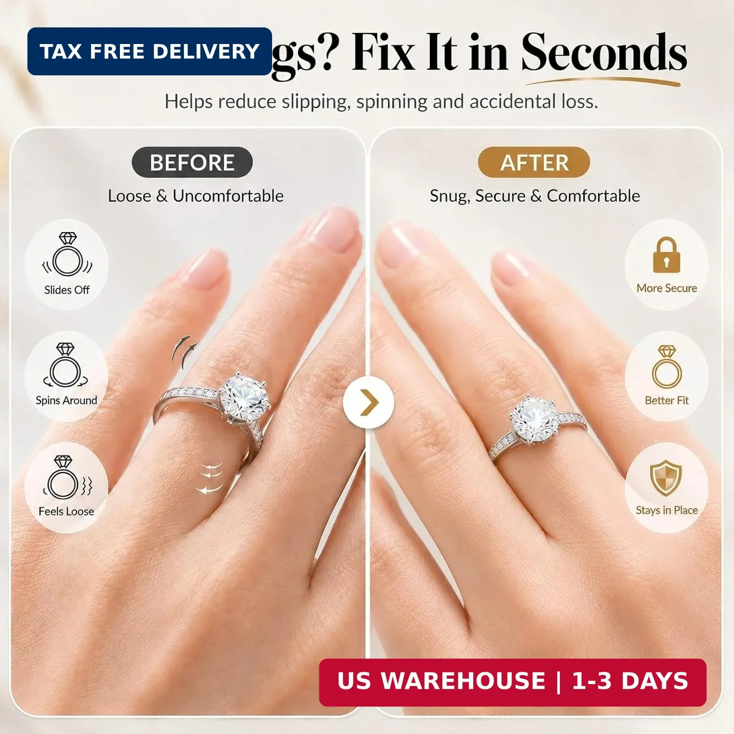 Ring Sizer Adjuster for Loose Rings – 12 Pack Invisible Ring Guards, Clear Ring