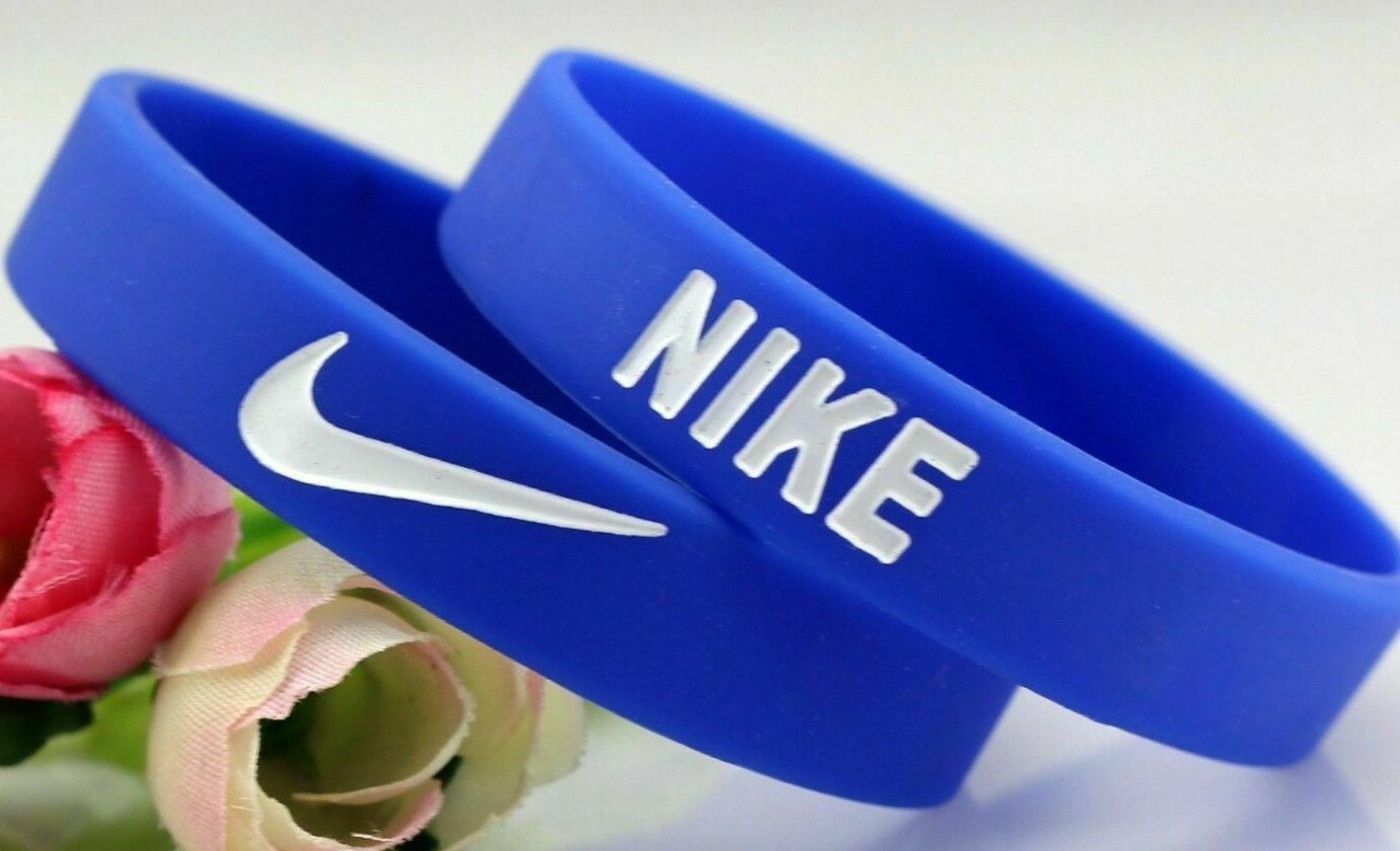 Nike Baller Band Silicone Rubber Bracelet Blue White Elite AF1 BLUE SB BUBBLES