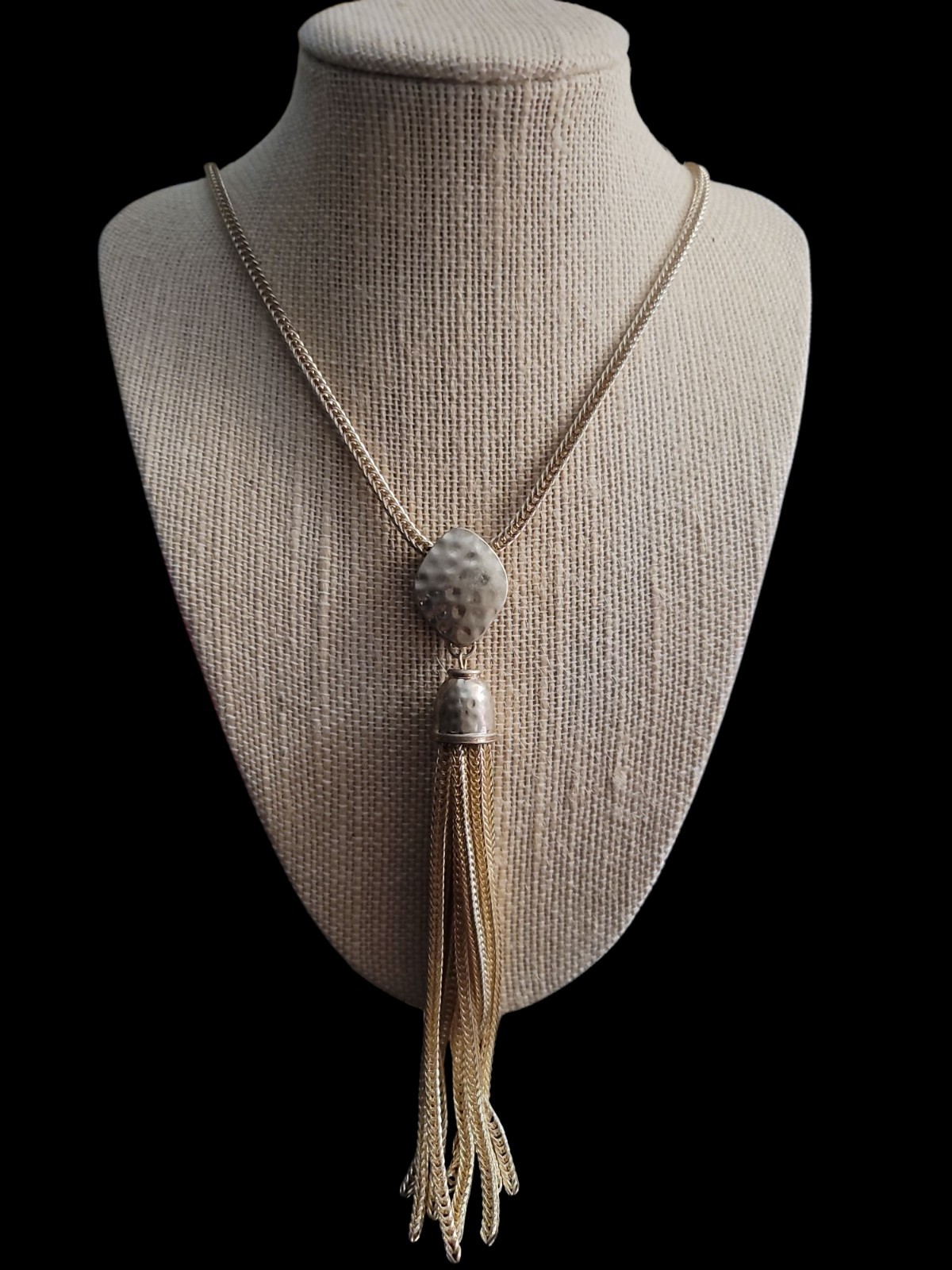 CJ Banks Goldtone Tassel Necklace NWT 48 in