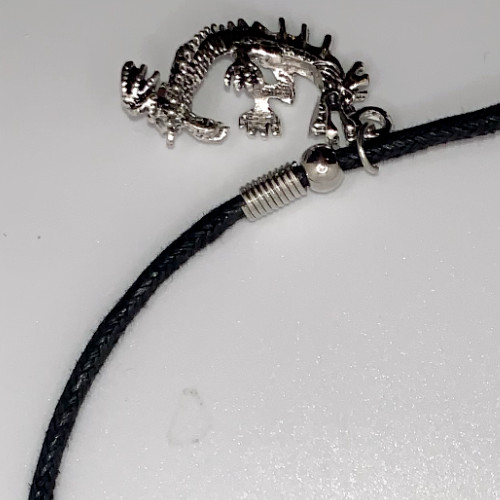Fashion Planet Dragon Surfer Necklace Black/Silver Adjustable 18″ 111941 BOGO!