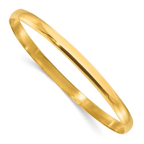 Gold Plated 925 Silver 7.25″ Plain 4.5mm Bangle Bracelet 6.9 Grams (BR4696)