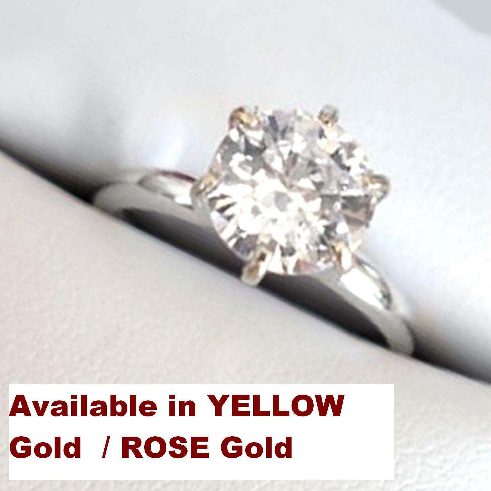 3 CT ROUND CUT SOLITAIRE ENGAGEMENT RING 14k WHITE GOLD