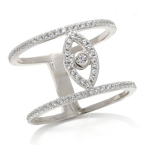 Evil Eye Wedding Band Ring Round Cut Simulated Diamond Solid Sterling Silver