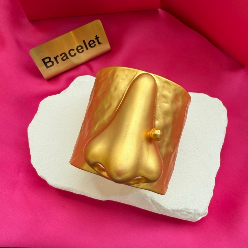 Schiaparelli Inspired Nose Wide Open Cuff Bracelet Fits 6.5-8.5 Inch Wrist