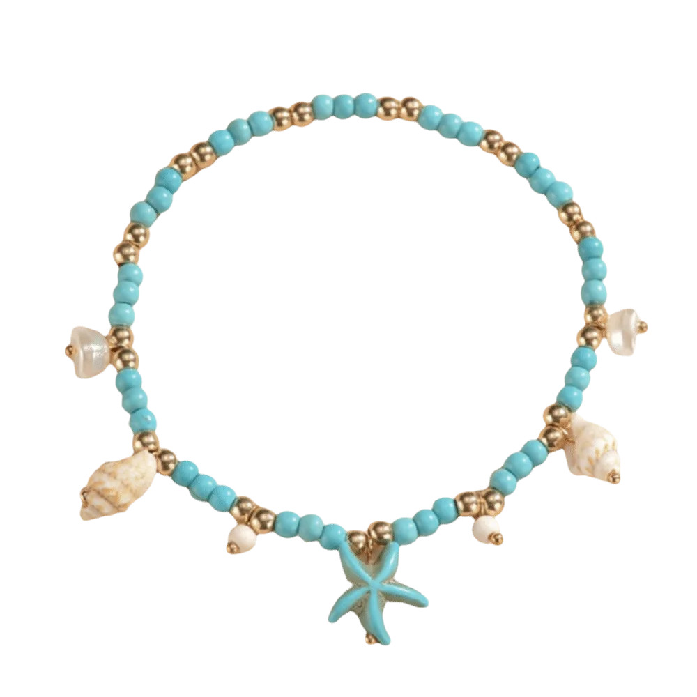 Handmade Vintage Starfish Pendant Ankle Ocean Bead Boho Beaded Anklets Plastic R