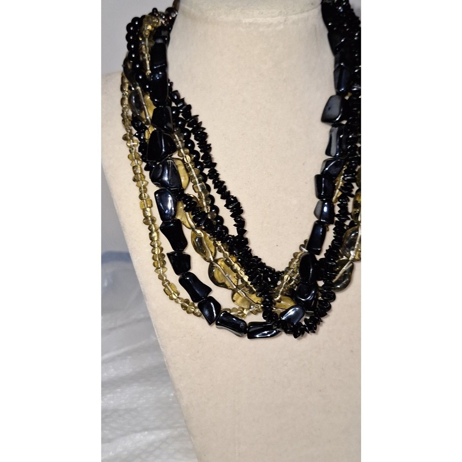 Women’s Chunky Layered Choker Necklace Beaded Cocktail Party Opulent Gift