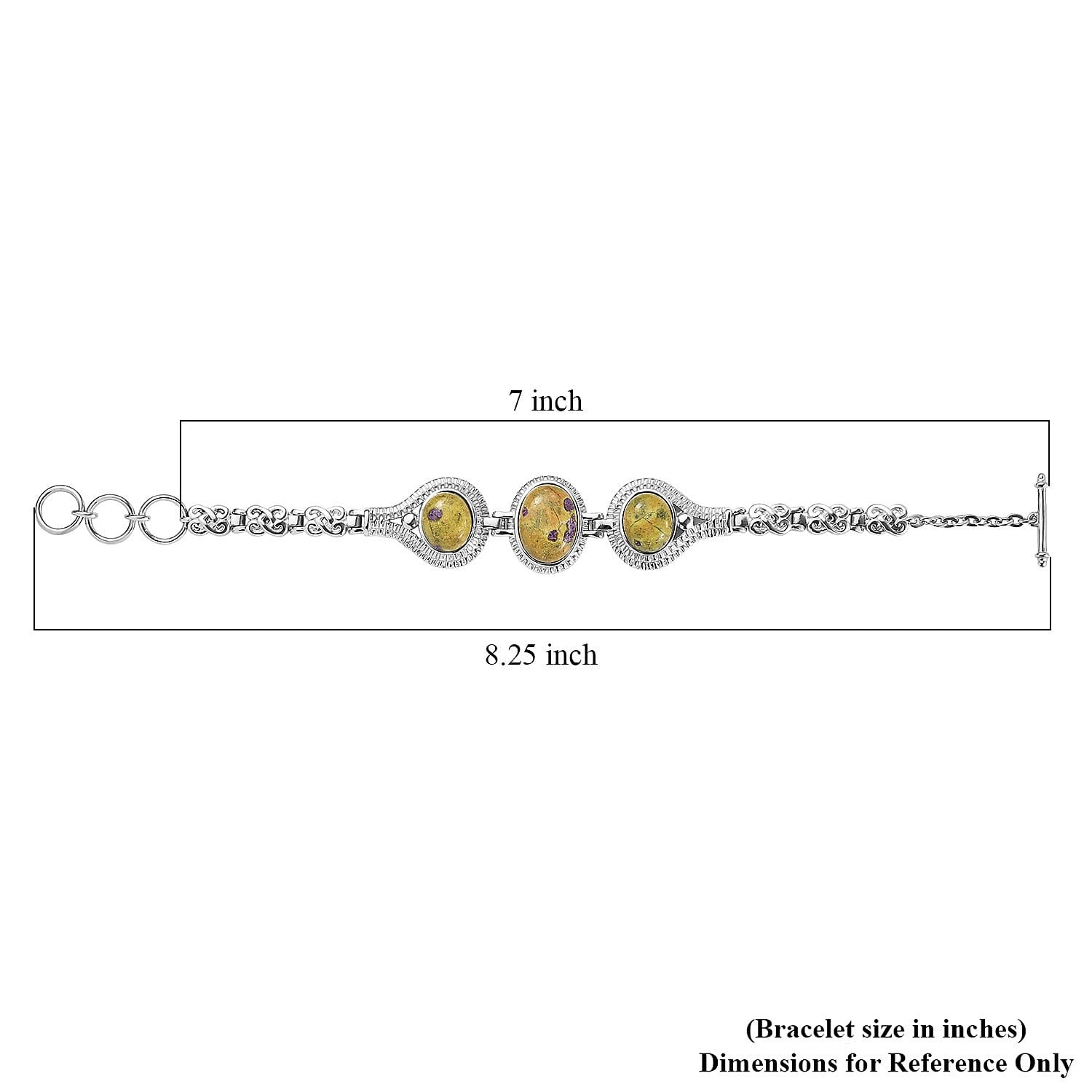 Tasmanian Stichtite 18.60 ctw Harmony Bracelet Stainless Steel 6.50-7.0In