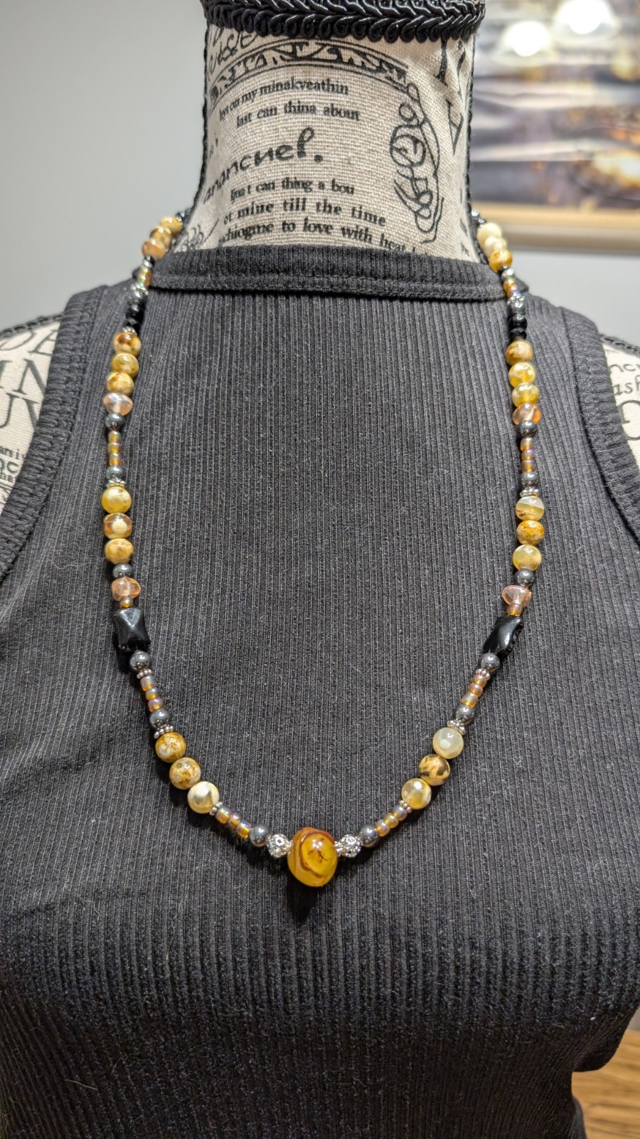 Women’s Stylish Artisan Boho Mixed Beaded Necklace 25-28″ Long 💛🧡🤍🤎