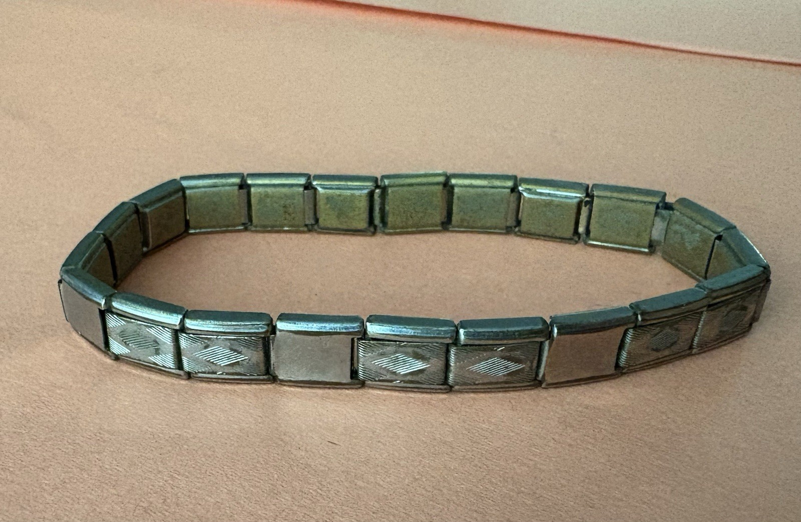 Vintage Stainless Stretch Bracelet 7-1/2″ Watch Band Link Type Germany 1970s